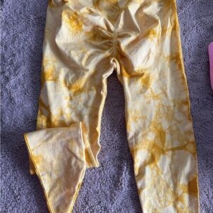 Yellow Tie-Dye Leggings